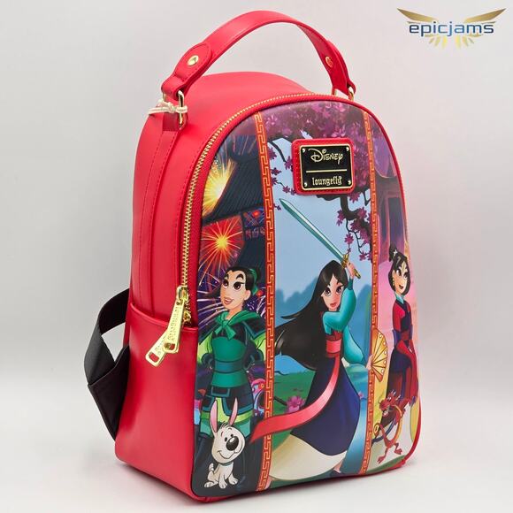 Loungefly Disney Mulan Outfits Mini Backpack New - Picture 3 of 5